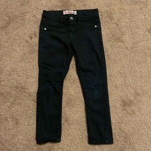 Gently used, black, girl’s distressed pants. Smoke free home.
